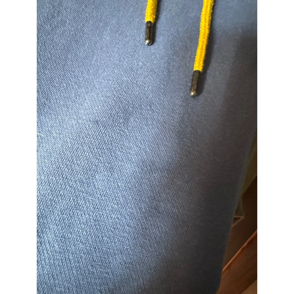 The North Face Mens XL Colorblock Hoodie Blue Yellow Green Pullover Sweatshirt